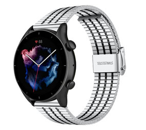 Strap-it Bracelet acier inoxydable Amazfit GTR 3 (Pro) (argent/noir)