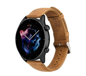 Strap-it Bracelet cuir Amazfit GTR 3 (Pro) (brun)