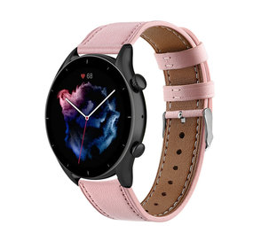 Strap-it Bracelet cuir Amazfit GTR 3 (Pro) (rosa)