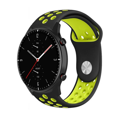 Strap-it Strap-it Bracelet sport Amazfit GTR 2 (noir/jaune)