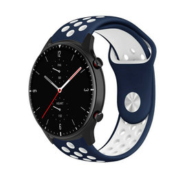 Strap-it Bracelet sport Amazfit GTR 2 (bleu/blanc) Strap-it Bracelet sport Amazfit GTR 2 (bleu/blanc)