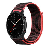 Strap-it Bracelet nylon Amazfit GTR 2 (noir/rouge)