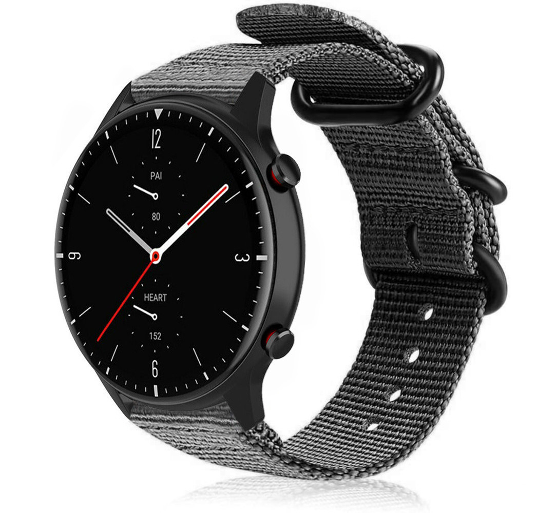 Strap-it Strap-it Bracelet nylon boucle Amazfit GTR 2 (noir)
