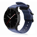 Strap-it Bracelet nylon boucle Amazfit GTR 2 (bleu)