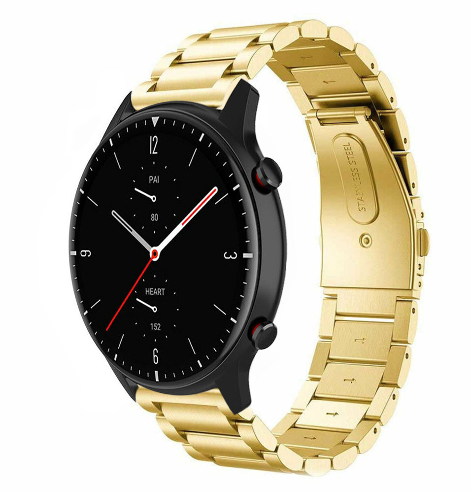 Strap-it Strap-it Bracelet acier Amazfit GTR 2 (or) Strap-it Strap-it Bracelet acier Amazfit GTR 2 (or)