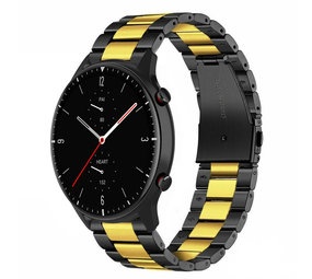 Strap-it Bracelet acier Amazfit GTR 2 (noir/or)