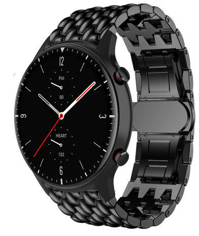 Strap-it Strap-it Bracelet acier dragon Amazfit GTR 2 (noir)