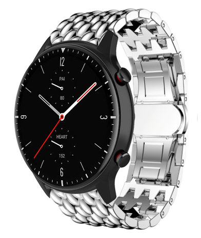 Strap-it Strap-it Bracelet acier dragon Amazfit GTR 2 (argent)