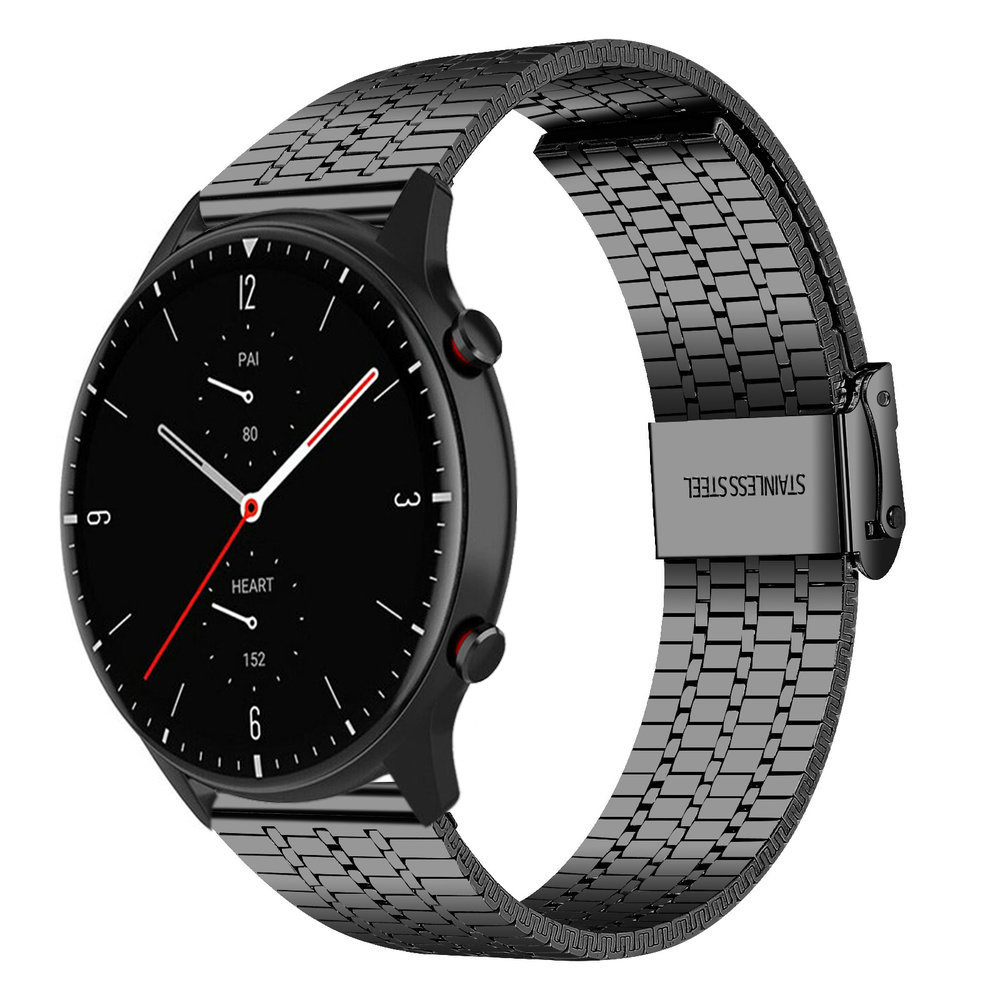 Strap-it Strap-it Bracelet acier inoxydable Amazfit GTR 2 (noir) Strap-it Strap-it Bracelet acier inoxydable Amazfit GTR 2 (noir)