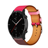 Strap-it Bracelet cuir Amazfit GTR 2 (rose vif/marron rouge)