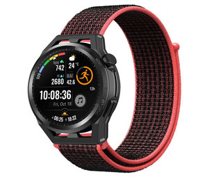 Strap-it Bracelet nylon Huawei Watch GT Runner (noir/rouge)