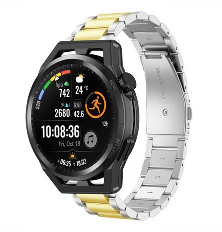 Strap-it Strap-it Bracelet acier Huawei Watch GT Runner (argent/or)