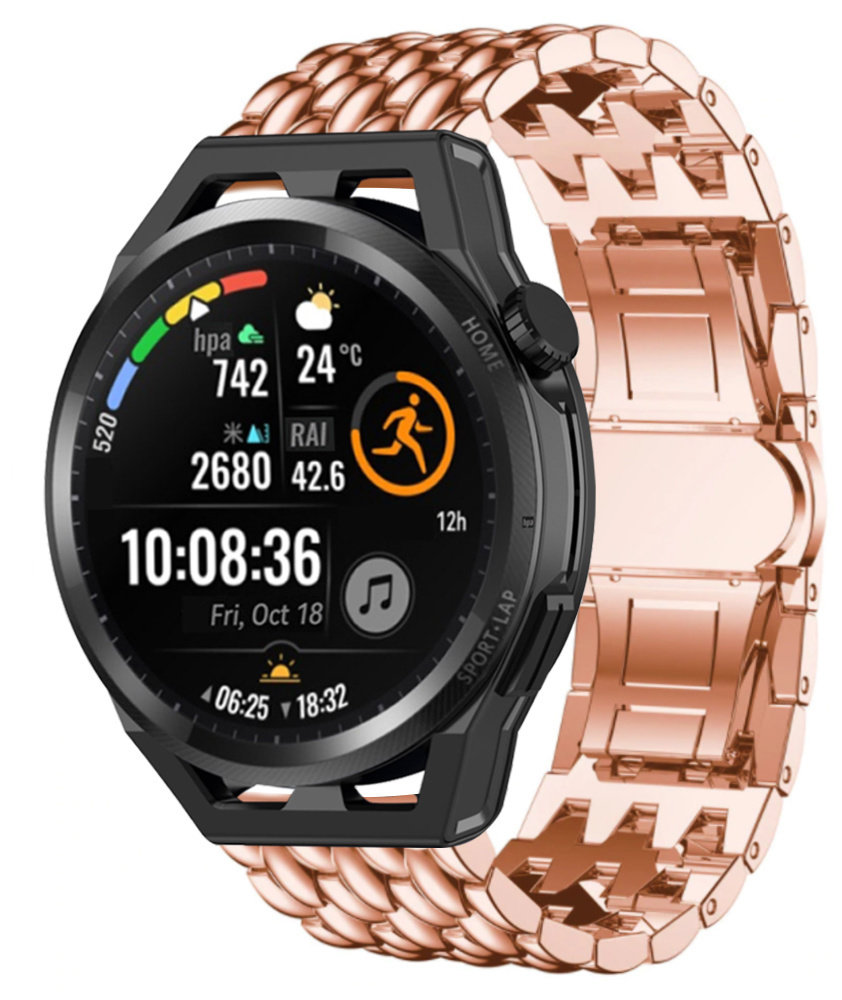 Strap-it Strap-it Bracelet acier dragon Huawei Watch GT Runner (or rose)
