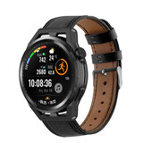 Strap-it Bracelet cuir Huawei Watch GT Runner (noir serré)