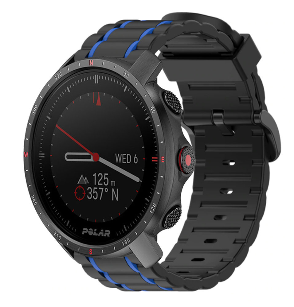 Strap-it Strap-it Bracelet sport boucle Polar Grit X Pro (noir/bleu)