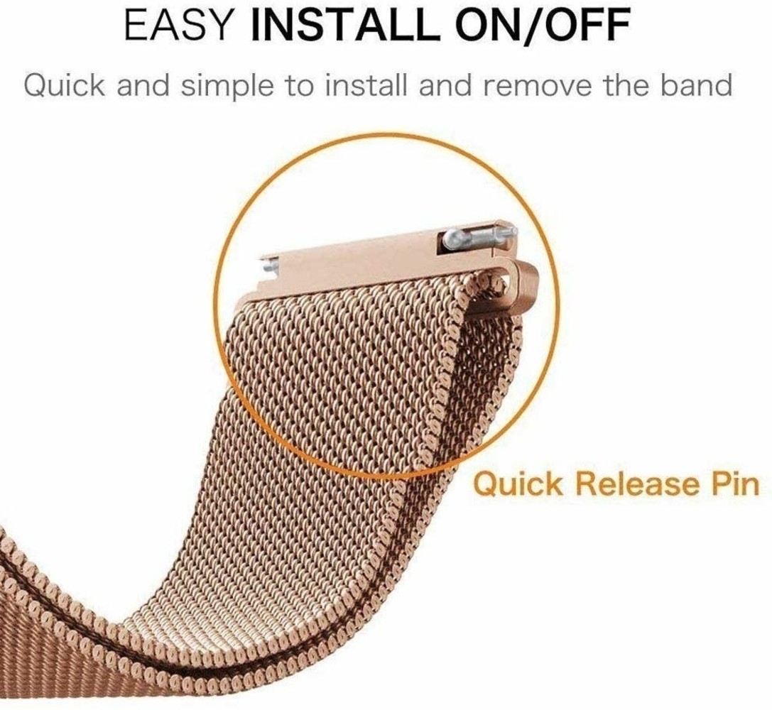 Strap-it Strap-it Bracelet Milanais Polar Grit X Pro (or rose) Strap-it Strap-it Bracelet Milanais Polar Grit X Pro (or rose)