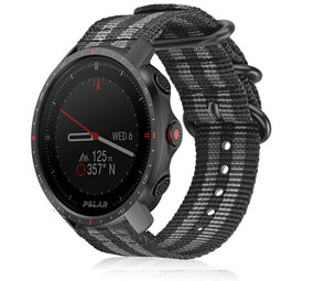 Strap-it Bracelet nylon boucle Polar Grit X Pro (noir/gris)