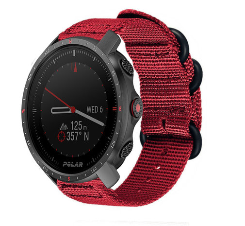 Strap-it Strap-it Bracelet nylon boucle Polar Grit X Pro (rouge)