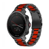 Strap-it Bracelet acier Polar Grit X Pro (noir/rouge)