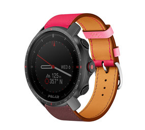 Strap-it Bracelet cuir Polar Grit X Pro (rose vif/marron rouge)