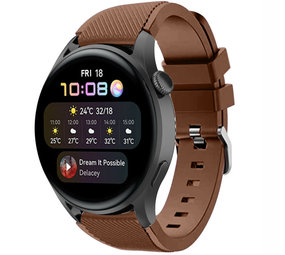 Strap-it Bracelet silicone Huawei Watch 3 (Pro) (brun café)