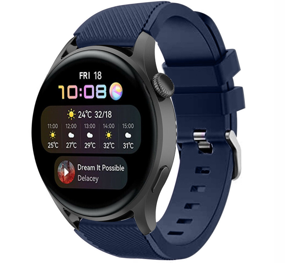Strap-it Strap-it Bracelet silicone Huawei Watch 3 (Pro) (bleu foncé)