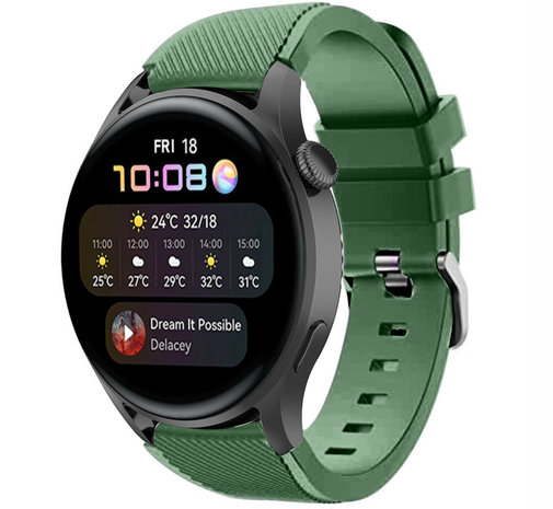 Strap-it Strap-it Bracelet silicone Huawei Watch 3 (Pro) (vert armée)