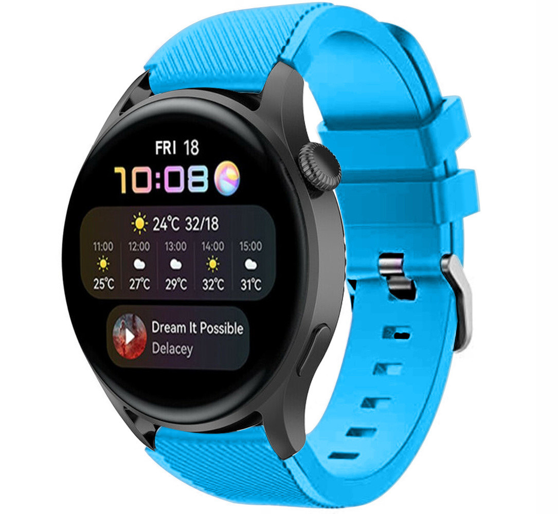 Strap-it Strap-it Bracelet silicone Huawei Watch 3 (Pro) (bleu clair)