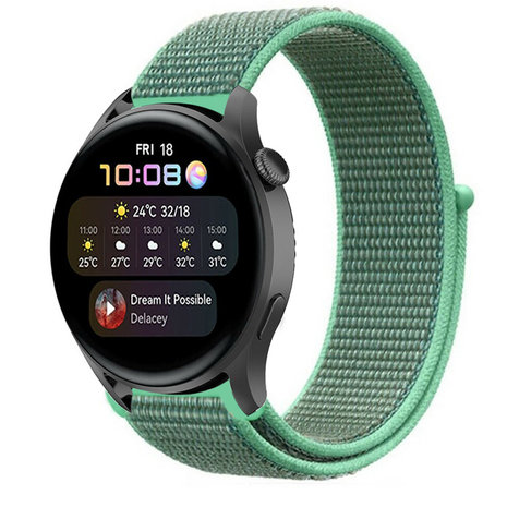 Strap-it Strap-it Bracelet nylon Huawei Watch 3 (Pro) (menthe)