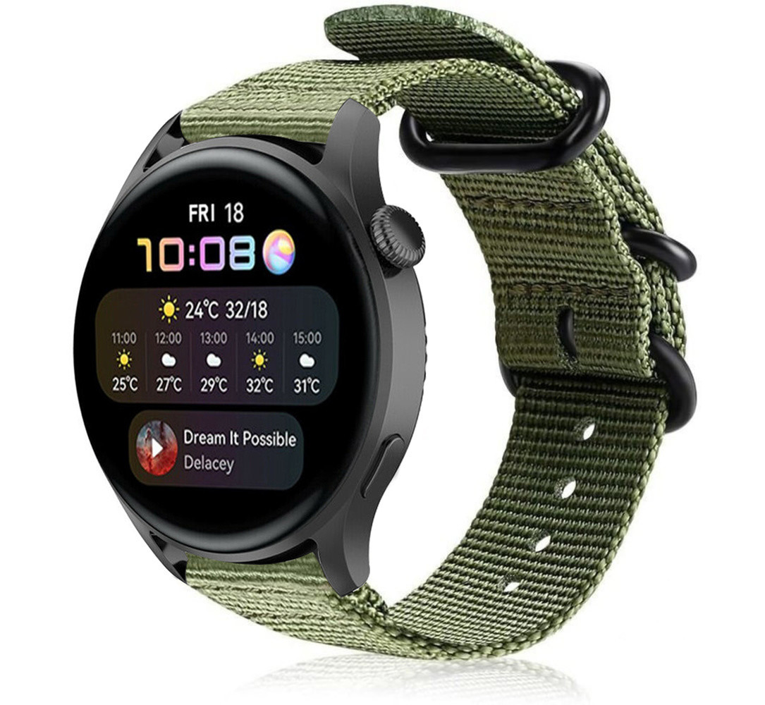 Strap-it Strap-it Bracelet nylon boucle Huawei Watch 3 (Pro) (vert) Strap-it Strap-it Bracelet nylon boucle Huawei Watch 3 (Pro) (vert)