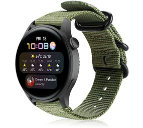 Strap-it Bracelet nylon boucle Huawei Watch 3 (Pro) (vert)