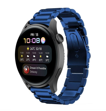 Strap-it Strap-it Bracelet acier Huawei Watch 3 (Pro) (bleu)