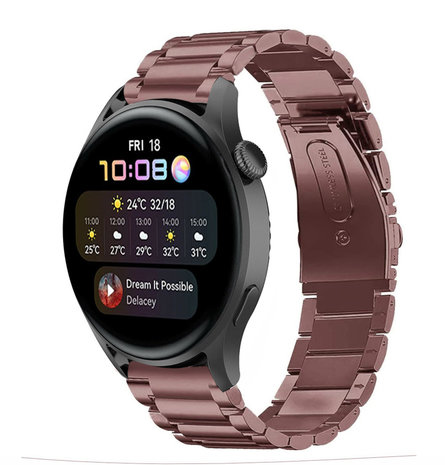 Strap-it Strap-it Bracelet acier Huawei Watch 3 (Pro) (bronze-or)