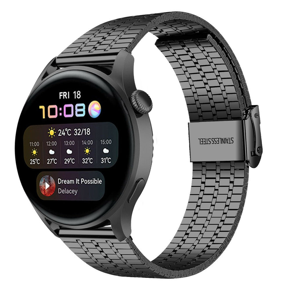 Strap-it Strap-it Bracelet acier inoxydable Huawei Watch 3 (Pro) (noir) Strap-it Strap-it Bracelet acier inoxydable Huawei Watch 3 (Pro) (noir)
