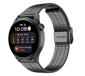 Strap-it Bracelet acier inoxydable Huawei Watch 3 (Pro) (noir)
