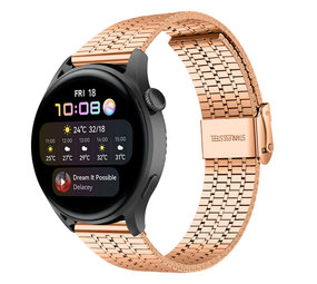 Strap-it Bracelet acier inoxydable Huawei Watch 3 (Pro) (or rose)