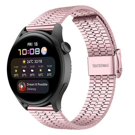 Strap-it Strap-it Bracelet acier inoxydable Huawei Watch 3 (Pro) (rose)
