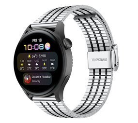 Strap-it Bracelet acier inoxydable Huawei Watch 3 (Pro) (argent/noir)