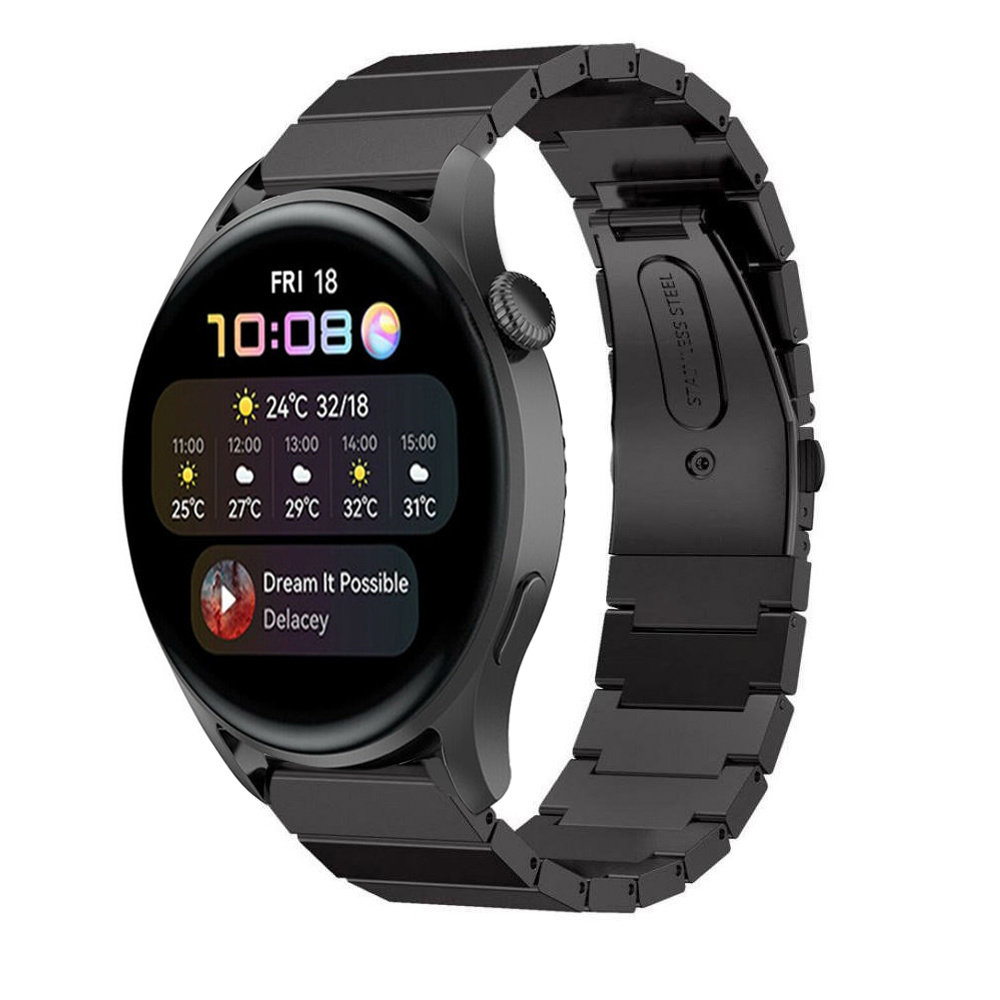 Strap-it Strap-it Bracelet métal Huawei Watch 3 (Pro) (noir)