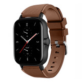 Strap-it Bracelet silicone Amazfit GTS 2 (marron café)