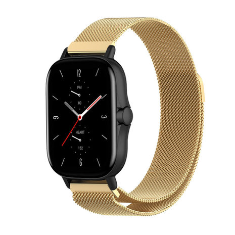 Strap-it Strap-it Bracelet Milanais Amazfit GTS 2 (or)