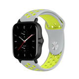 Strap-it Bracelet sport Amazfit GTS 2 (gris/jaune)