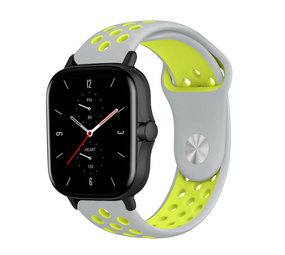 Strap-it Bracelet sport Amazfit GTS 2 (gris/jaune)
