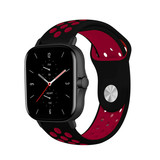 Strap-it Bracelet sport Amazfit GTS 2 (noir/rouge)