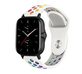 Strap-it Bracelet sport Amazfit GTS 2 (blanc/coloré)