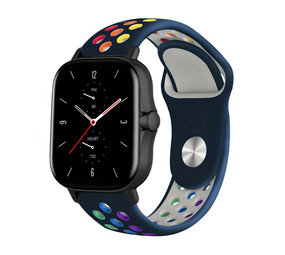 Strap-it Bracelet sport Amazfit GTS 2 (bleu foncé/coloré)