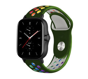 Strap-it Bracelet sport Amazfit GTS 2 (vert armée/coloré)