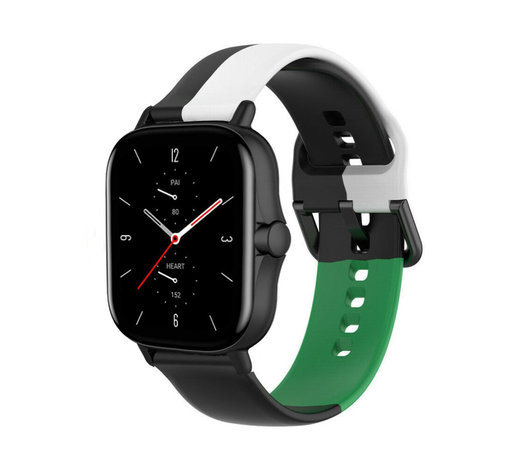 Strap-it Strap-it Bracelet triple sport Amazfit GTS 2 (noir/blanc/vert)