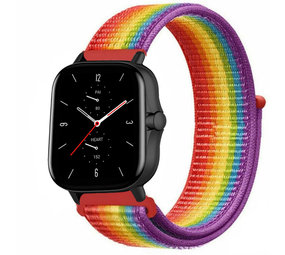 Strap-it Bracelet nylon Amazfit GTS 2 (arc-en-ciel)