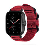 Strap-it Bracelet nylon boucle Amazfit GTS 2 (rouge)